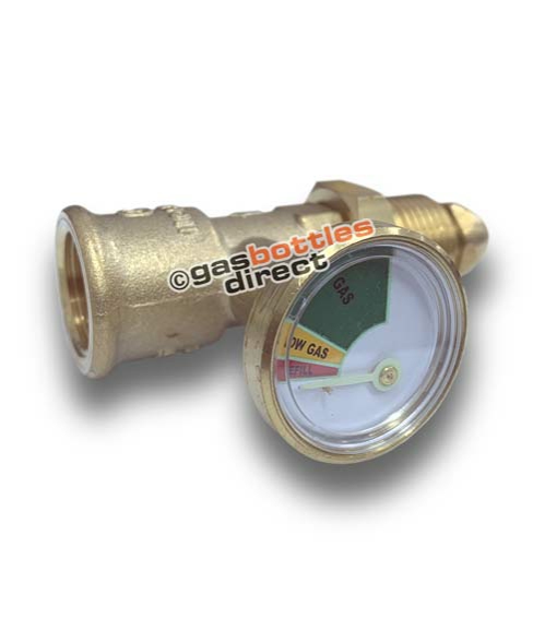 LPG Gas Bottle Regulator Adaptor Propane Indicator Gauge